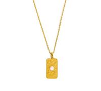 ZYKEJJDDAK Elegante collana con ciondolo quadrato alla moda, gioiello delicato per il collo, per uso quotidiano e feste, 22mm, Acciaio inossidabile, Nessuna pietra preziosa