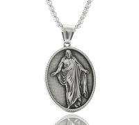 ZYKEJJDDAK Elegante collana da uomo in acciaio inox con ciondolo a forma di collo dal design unico in stile punk, Size approx. 26x36mm/1.02x1.42inch, Acciaio al titanio, Nessuna pietra preziosa