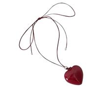 ZYKEJJDDAK Elegante collana girocollo a forma di cuore, da donna, alla moda, elegante, per maglione casual e formale, 4.3cm, Resina, Nessuna pietra preziosa