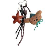 ZYKEJJDDAK Elegante portachiavi in peluche a forma di orso, accessorio per borse e borse con ciondolo per coloro che apprezzano i disegni dei cartoni animati e calmanti, A