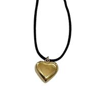 ZYKEJJDDAK Fashion Trend Love Pendant Collarbone catena temperamento semplice freddo regolabile cera linea, 4.68x2.73in, Acciaio al titanio + corda di cotone, Nessuna pietra preziosa