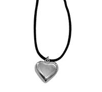 ZYKEJJDDAK Fashion Trend Love Pendant Collarbone catena temperamento semplice freddo regolabile cera linea, 4.68x2.73in, Acciaio al titanio + corda di cotone, Nessuna pietra preziosa