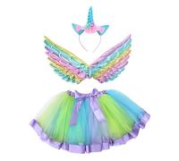 ZYKEJJDDAK Fata ala unicorni fasce per capelli tutù gonne per bambini ragazze unicorni fingere di giocare costume Halloween compleanno