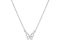 ZYKEJJDDAK Femminile Trend Net Red Collarbone Catena Diamanti Bowknot Collana Studente Semplice Temperamento Freddo, 3.9x2.73in, Metallo, Nessuna pietra preziosa