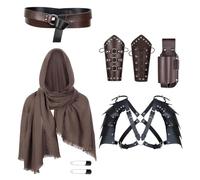 ZYKEJJDDAK Il set completo da cavaliere medievale include armature per spalle in ecopelle e accessori per storico