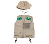 ZYKEJJDDAK Kit per esploratori all'aperto per bambini, kit avventura per bambini, costume da esploratore, set gilet e cappello per Halloween e cosplay