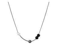 ZYKEJJDDAK Moda Trend Luce Lusso Perline Collarbone Catena Temperamento Semplice Perlina Fredda