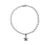 ZYKEJJDDAK Moda Trend Luce Lusso Rotondo Catena di Perle Temperamento Semplice Freddo Stella a cinque punte