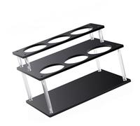 ZYKEJJDDAK Portabottiglie moderno in acrilico a 2 ripiani per sciroppo nero per cucina controsoffitto condimenti supporto per condimenti in acrilico organizzatore per sciroppo di caffè