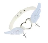 ZYKEJJDDAK PU Gamba Anelli Punk Cuore Collana Ala Girocollo Gamba Giarrettiere All-matching Choker Halloween, Size about 41x1.6x18cm/16.14x0.63x7.09, poliuretano