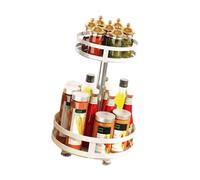 ZYKEJJDDAK Scaffale rotondo regolabile da banco per cucina, bagno, accessorio in metallo robusto