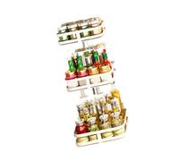 ZYKEJJDDAK Scaffale rotondo regolabile da banco per cucina, bagno, accessorio in metallo robusto