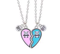ZYKEJJDDAK Set di 2 collane con ciondolo a forma di cuore diviso con avocado e scritta "Best Friend", da donna, in acciaio inox, SizeApprox.2.8x2.9cm/1.1x1.14inches, Acciaio inossidabile, Nessuna
