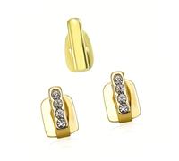 ZYKEJJDDAK Set di 3 barbecue in metallo di alta qualità per la differenza dei denti, anallergico, per pianificare la mattina e la sera, flessibilità, oro/argento, Misura unica, come descritto, come