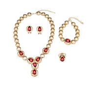 ZYKEJJDDAK Set di collana e orecchini da sposa scintillanti con texture di cristallo, set di gioielli alla moda adatto per matrimoni, 42cm 20cm 2cm 2cm, Cristallo artificiale, Nessuna pietra preziosa