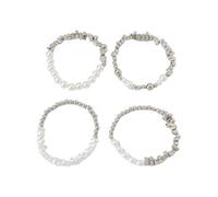 ZYKEJJDDAK Set di perline con croci multistrato, alla moda, impilabili, per donne e uomini, casual, per feste, braccialetti a strati per donne, Misura unica, come descritto