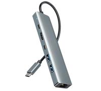 ZYKEJJDDAK Tipo C a 6 porte USB3.0 2xUSB3.0 4K HDTV Gigabit Ethernet Adattatore Multi Splitter Velocità 5Gbps 100W Ricarica Tipo C Trasferimento dati