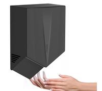 ZyKnaurral Asciugamani Commerciale con sensore Automatico, asciuga Mani Elettrico a Parete da 1500 W ad Asciugatura Rapida, Attrezzatura per asciugare Le Mani a Basso consumo energetico per WC,Black