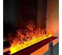 ZyKnaurral Camino Elettrico A Vapore Acqueo 3D con Fiamma Atomizzata Realistica - Touch Screen + App/Telecomando, Riempimento Automatico dell'Acqua, Fiamma Regolabile 7colorsRemotecontrol-1500mm