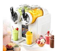 ZyKnaurral Macchina per Granita E Gelato Soft,Granitore per Granite Slushie Machine Commerciale, 2×2l, 7 Programmi Preimpostati Adatto per Preparare Gelati, Frullati, Milkshake E Margarita White