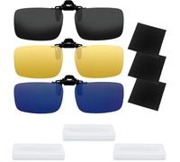 ZYKORT 3 Pezzi Clip Occhiali da Sole Polarizzate Unisex su Occhiali per Attività All'Aperto - 3 Colori