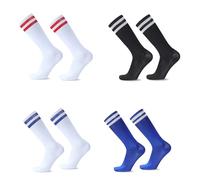 ZYKORT 4 paia di calze da calcio per bambini, calze da calcio per bambini, 5-12 anni, sport lunghi, calze da allenamento traspiranti per calcio, pallacanestro, corsa