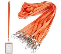 Zykra 20 Pezzi Lanyard Porta Badge, 45.5 cm Cordino da Collo per Portabadge, Cordino Porta Badge da Collo con Girevole Clip Metallico, per Ufficio, Impresa, Scuole e Ospedali(Arancione)