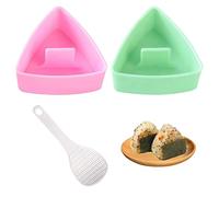 Zykra Set di 2 Pezzi Stampo Triangolare per Sushi Maker, Sushi Maker con Cucchiaio di Riso, Senza BPA, Antiaderente Stampo Onigiri per Ristorante, Campeggio, Famiglia Preparare Delle Palline di Riso