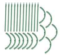 ZYLARUM 12 Sets Plant Support Stakes with Half Round Ring | Plastic Garden Stakes for Flowers/Vegetables/Potted Plants | Weather - Proof & Weatherproof | 24.5x14.5cm, 242g