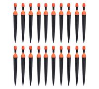 ZYLARUM 20 Pack Adjustable Drip Irrigation Sprinklers | 0-40L / H Water Flow & 0.9m Spray Diameter | Multifunctional Spray Dripper for Garden/Greenhouse/Farm | 4 / 7mm Hose Connector (Orange)