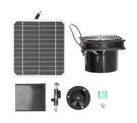 ZYLARUM 50W Solar Airflow Fan | 6.5 inch Ventilation Fan for Sheds/Greenhouses | 24H Runtime with Battery Box | Protective Net & Monocrystalline Panel