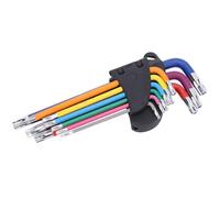 ZYLARUM 9PCS Star Shaped Hex Key Set | 45# Steel Torx Wrench Set with Protective Coating | Long Arm Hex Tools for Pedal Vehicle/Motorcycle Repair | T10 to T50 Sizes Included