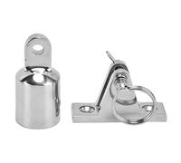 ZYLARUM Bimini Top Mounting Hardware 316 Stainless Steel | 7/8 inch Deck Hinge & Pipe Eye End cap | Marine Grade Fittings for Boat/Kayak/Yacht | Robust Saltwater Use
