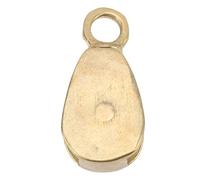 ZYLARUM Brass Flag Pulley 32mm | 360° Rotating Single Pulley Block for Communication Flag Ropes | Fine Polished for Boats/Yachts/Ships | 12mm Rope Support