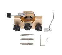 ZYLARUM Chainsaw Sharpener | Portable Hand Crank Tool for Electric/Gas Chainsaws | Lightweight Aluminum Alloy Sharpening Jig with 3 Grinding Heads | 35x9.5mm Universal Fit (Gold)