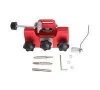 ZYLARUM Chainsaw Sharpener | Portable Hand Crank Tool for Electric/Gas Chainsaws | Lightweight Aluminum Alloy Sharpening Jig with 3 Grinding Heads | 35x9.5mm Universal Fit (Red)