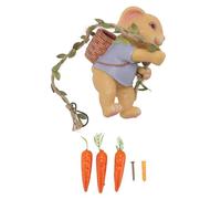 ZYLARUM Climbing Rabbit Statue with Removable Carrots | Cute Composite Garden Sculpture for Patio/Porch/Yard Decor | Weatherproof Outdoor Art with Easy Installation (Yellow)
