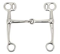 ZYLARUM Horse Training Bit 125mm | Stainless Steel Jointed Mouth Bit with Turn Cheek | Sturdy Breaking Bit for Young Horses/Green Horses