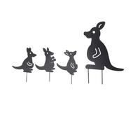 ZYLARUM Iron Art Kangaroo Decor 4pcs | Exquisite Openwork Design for Courtyard/Garden/Patio | Wind - Sturdy Fall Decor with Sustainable Finish