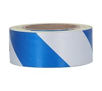 ZYLARUM Nastro di avvertenza riflettente 5cm x 30m | Nastro di marcatura di pericolo a strisce bianche blu | Adesivi per pavimenti/veicoli/costruzioni ad alta visibilità | Meteo-Materiale
