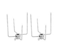 ZYLARUM Rotisserie Utensil 4 Claws | 304 Stainless Steel Grill Tool for 0.4in Spit Rod | Electroplated Meat Tool for Chicken/Steak/BBQ | 2pcs Set, Dishwasher Safe