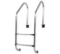 ZYLARUM SL215 Stainless Steel Pool Ladder | 2 Step Secure - Slip Design for Protection | Sturdy 304 Steel | Easy Install for Private/Large Swimming Pools | 129 x 59 cm