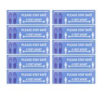 ZYLARUM Social Distance Floor Stickers 2 Pack | 10 PCS Non Slip Security Markers for Floors | Keep 6 Feet Apart Signs for Stores/Hospitals/Schools | PVC Liquid - Protection Adhesive (B003)
