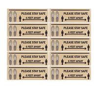 ZYLARUM Social Distance Floor Stickers 2 Pack | 10 PCS Non Slip Security Markers for Floors | Keep 6 Feet Apart Signs for Stores/Hospitals/Schools | PVC Liquid - Protection Adhesive (B004)