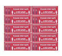 ZYLARUM Social Distance Floor Stickers 2 Pack | 10 PCS Non Slip Security Markers for Floors | Keep 6 Feet Apart Signs for Stores/Hospitals/Schools | PVC Liquid - Protection Adhesive (B006)