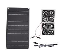 ZYLARUM Solar Panel Fan Kit 100W | IP67 Weatherproof & 34dB Low Noise | Dual Fans for Greenhouse/Pet House/RV | 12V USB Powered with ABS & Monocrystalline Silicon