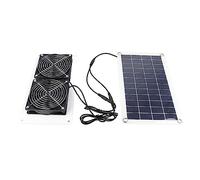 ZYLARUM Solar Ventilation Fan Kit 10W 18V | Dual Fan Ventilation System for Chicken Coops Greenhouses Pet Houses | Portable Weatherproof Solar Activated Fan with USB Outputs for Outdoor