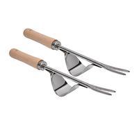 ZYLARUM Stainless Steel Garden Weeder 2 Pack | Rustproof Tool with Beech Handle | for Thistles/Dandelions/Crabgrass | Leveraged Design
