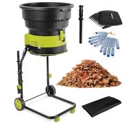ZYLDDS Biotrituratore Elettrico per Foglie e Compost, trituratore ad Alta Potenza da 2500 W con Ruote e Sacco di stoccaggio,cippatore a 8000 Giri/min,per Pulizia del Giardino Nopowercord