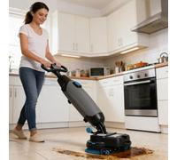 ZYLDDS Macchina lavasciuga Pavimenti Commerciale, Mini Macchina per Pavimenti, Larghezza di Pulizia di 43 cm, Copertura di 12000 Piedi Quadrati/Ora e velocità di 240 Giri/min per Grandi Aree Grey